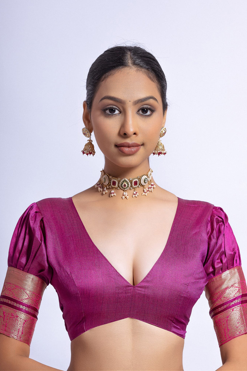 Grey Color Meenakari Zari Weaving Work Function Wear Raw Silk Saree | Buy Online India