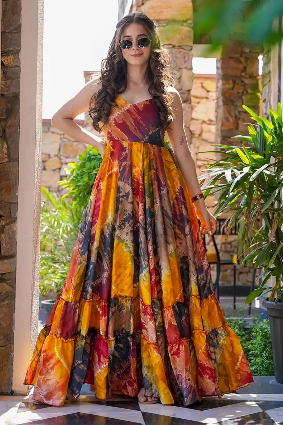 Innovative Multi Color Printed Gown