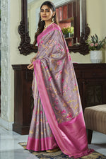 Load image into Gallery viewer, Lavender Color Glamorous Handloom Silk Printed Saree

