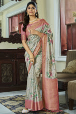 Load image into Gallery viewer, Sea Green Color Gorgeous Handloom Silk Printed Saree
