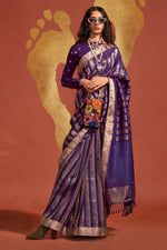 Load image into Gallery viewer, Purple Color Gorgeous Viscose Handloom Weaving Silk Saree
