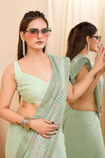 Load image into Gallery viewer, Trendy Sequins Work On Sea Green Color Saree In Georgette Fabric

