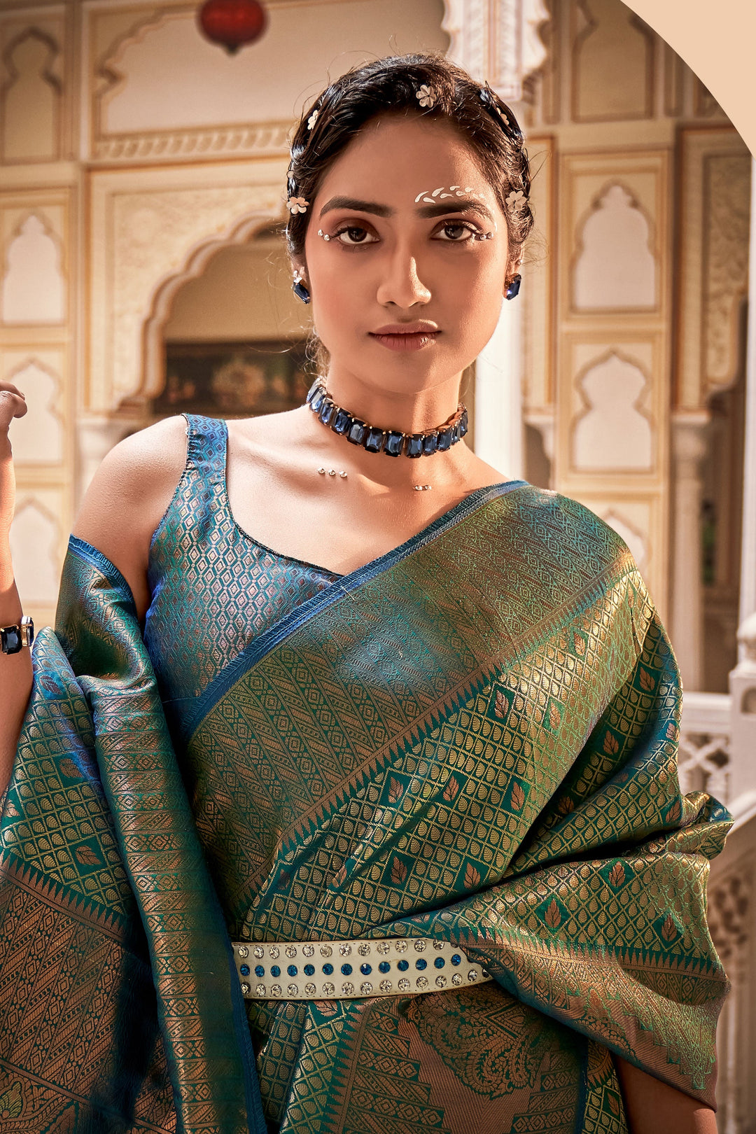 Trendy Art Silk Fabric Green Color Saree With Weaving Work | Buy Online India