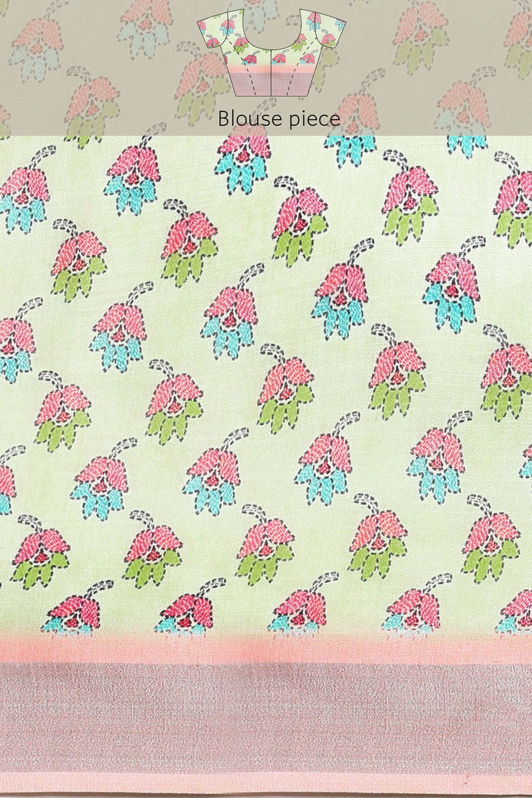 Casual Wear Imposing Printed Linen Saree In Multi Color