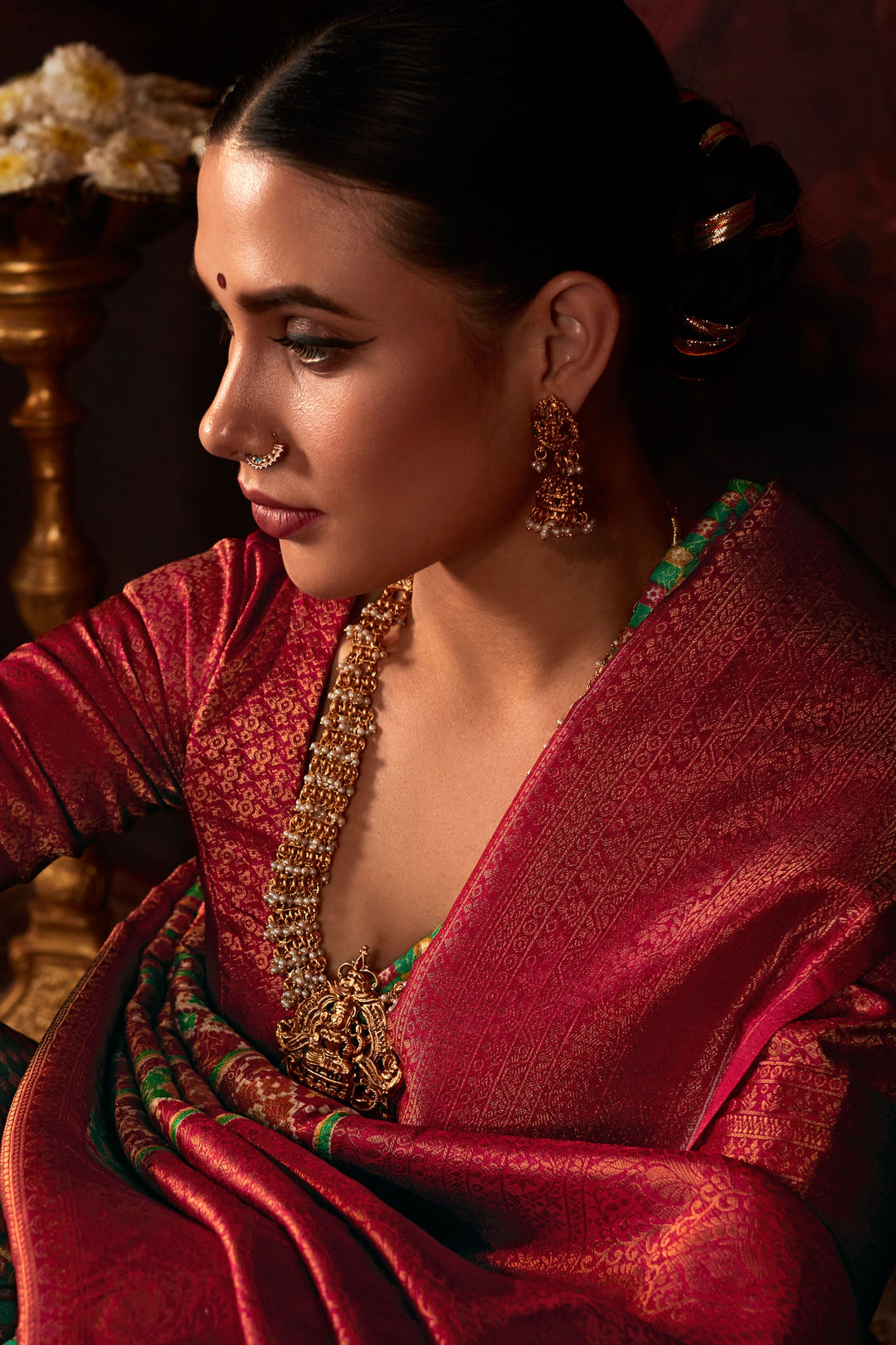 Green Color Glamorous Patola Style Printed Silk Saree | Buy Online India