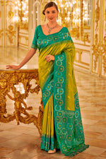 Load image into Gallery viewer, Charming Green Color Weaving Work Banarasi Silk Saree
