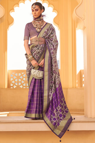 Purple Color Function Wear Charismatic Art Silk Fabric Saree