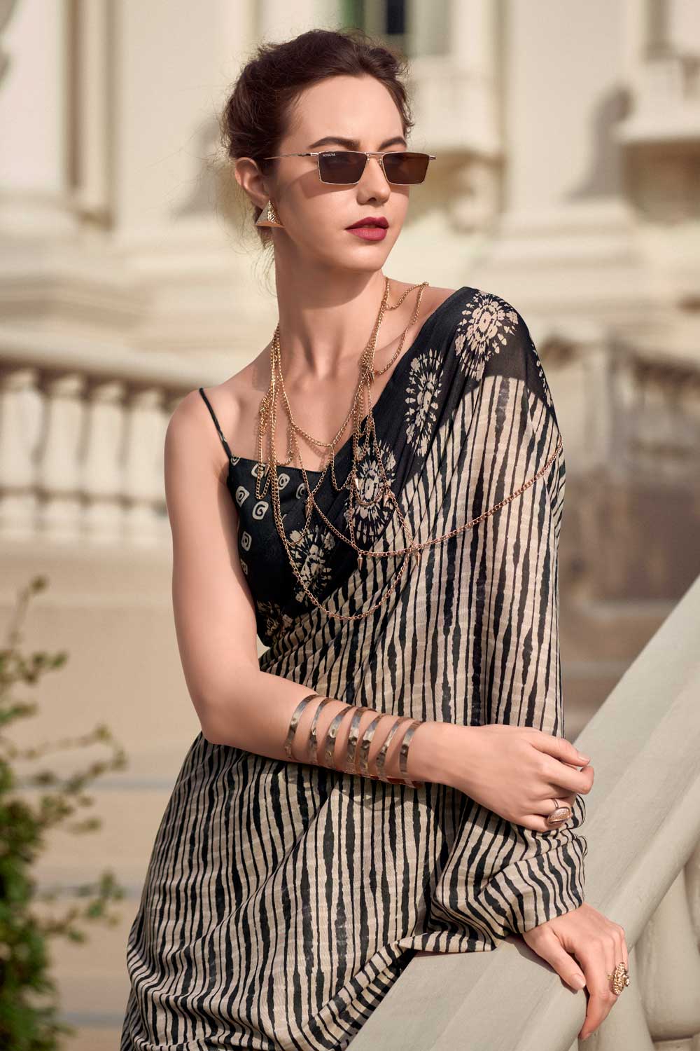 Classic Casual Wear Black Color Saree In Art Silk Fabric | Buy Online India