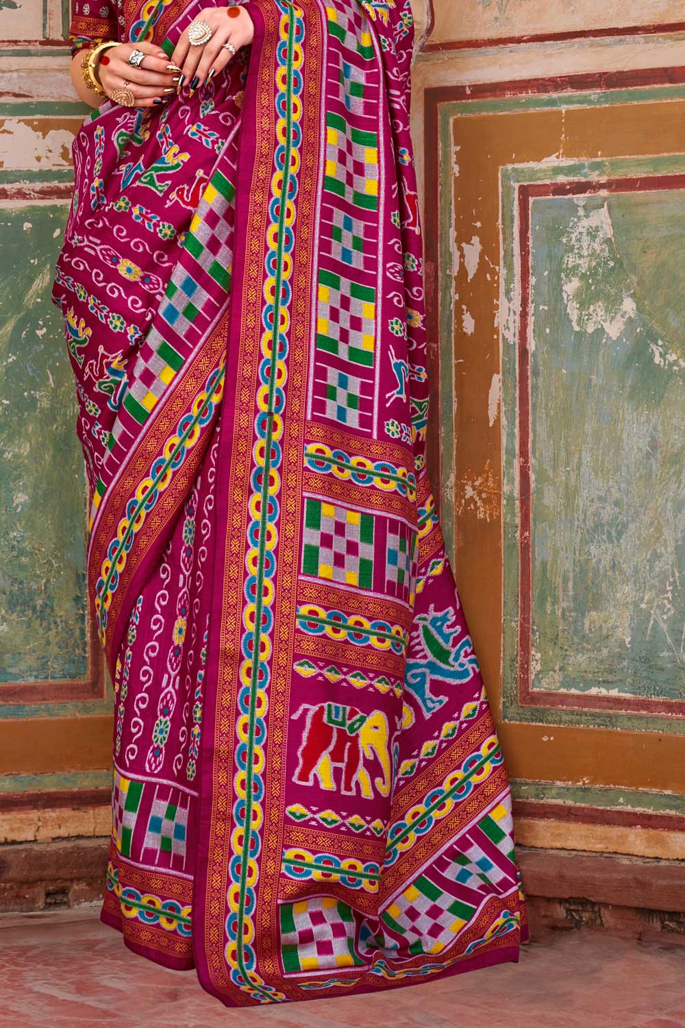 Rani Color Gorgeous Art Silk Printed Saree