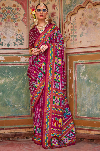 Rani Color Gorgeous Art Silk Printed Saree