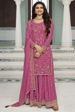 Load image into Gallery viewer, Prachi Desai Viscose Fabric Pink Color Excellent Palazzo Suit
