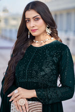 Load image into Gallery viewer, Fascinating Green Color Georgette Fabric Embroidered Anarkali Suit
