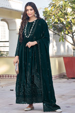 Load image into Gallery viewer, Fascinating Green Color Georgette Fabric Embroidered Anarkali Suit

