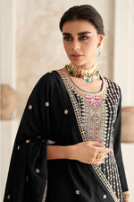 Load image into Gallery viewer, Black Color Chinon Fabric Glamorous Look Readymade Salwar Suit
