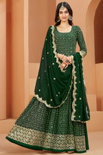 Load image into Gallery viewer, Green Color Georgette Fabric Sequins Work Tempting Anarkali Suit
