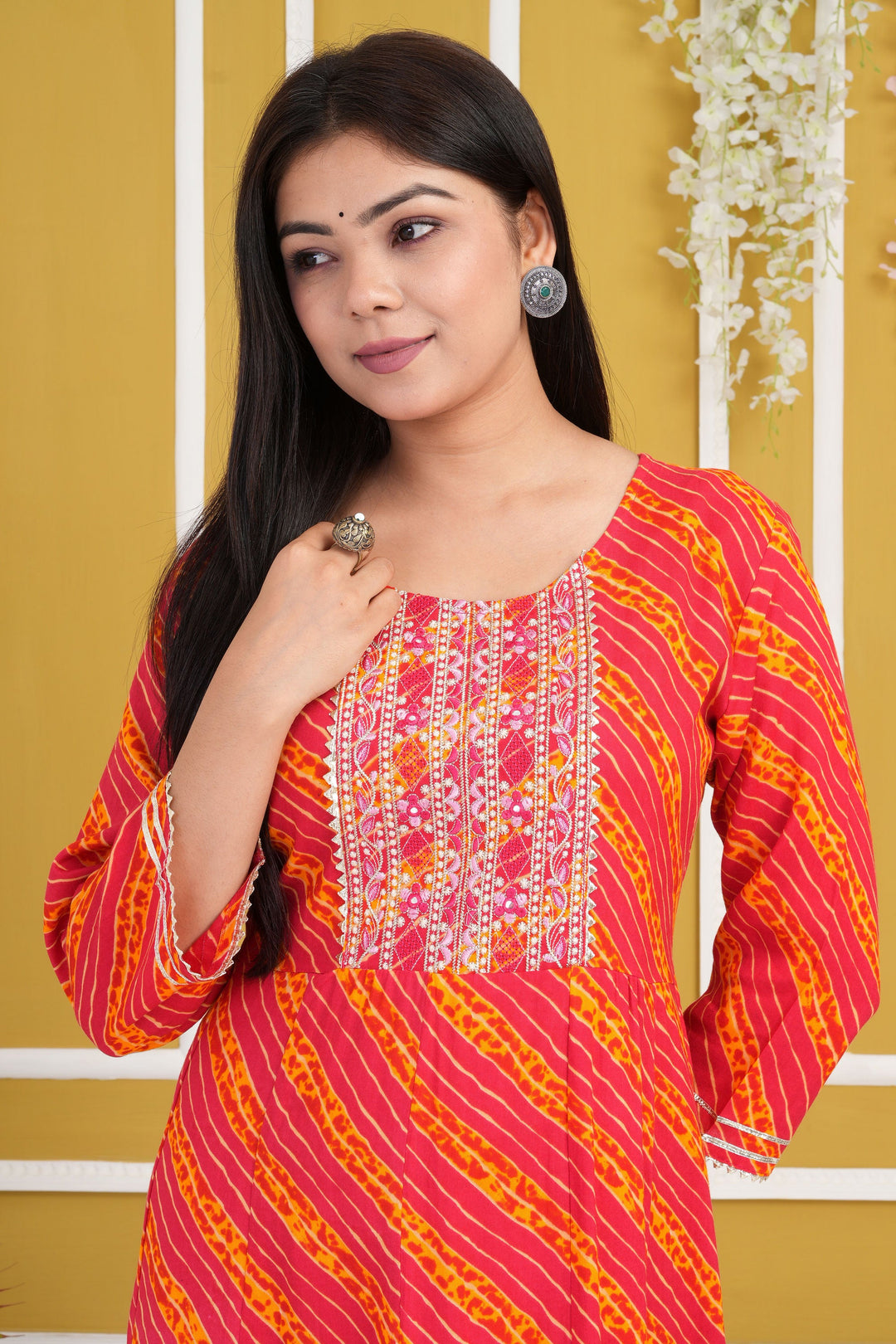 Cotton Rayon Pink Color Gorgeous Readymade Kurti