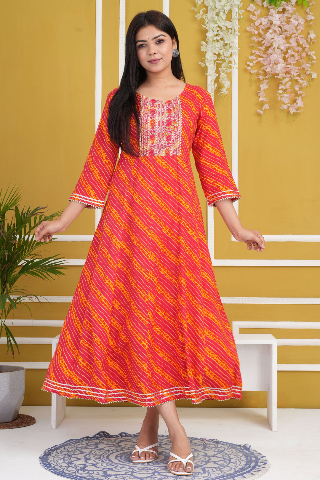 Cotton Rayon Pink Color Gorgeous Readymade Kurti