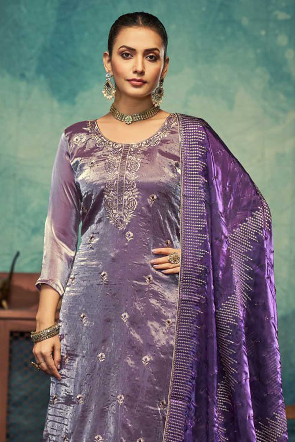 Incredible Fancy Fabric Purple Color Function Wear Salwar Suit