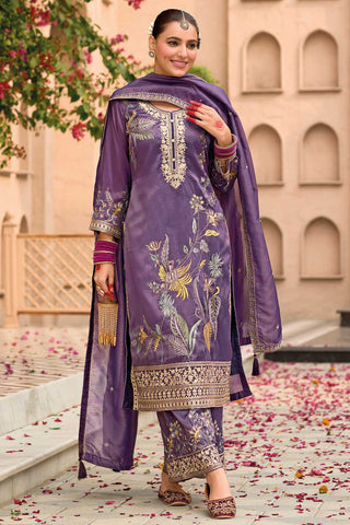 Fancy Fabric Lavender Color Beatific Readymade Salwar Suit