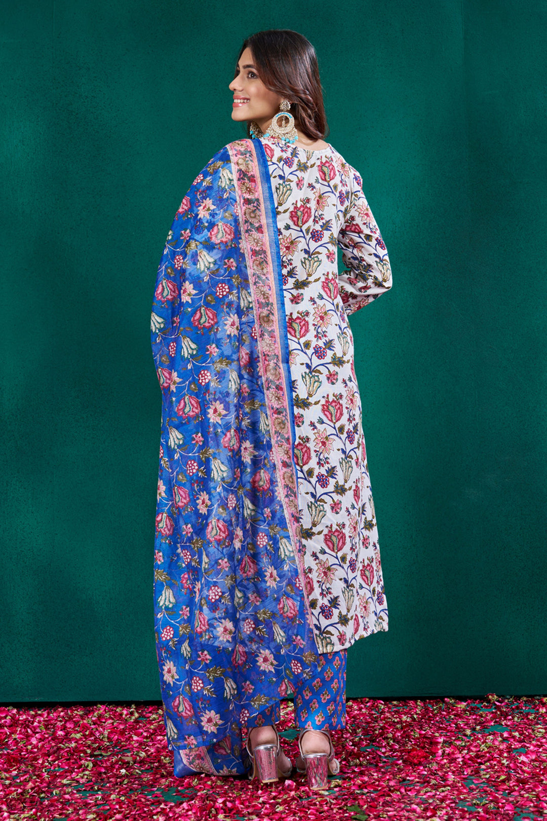 Alluring Cotton Fabric White Color Readymade Salwar Suit | Buy Online India