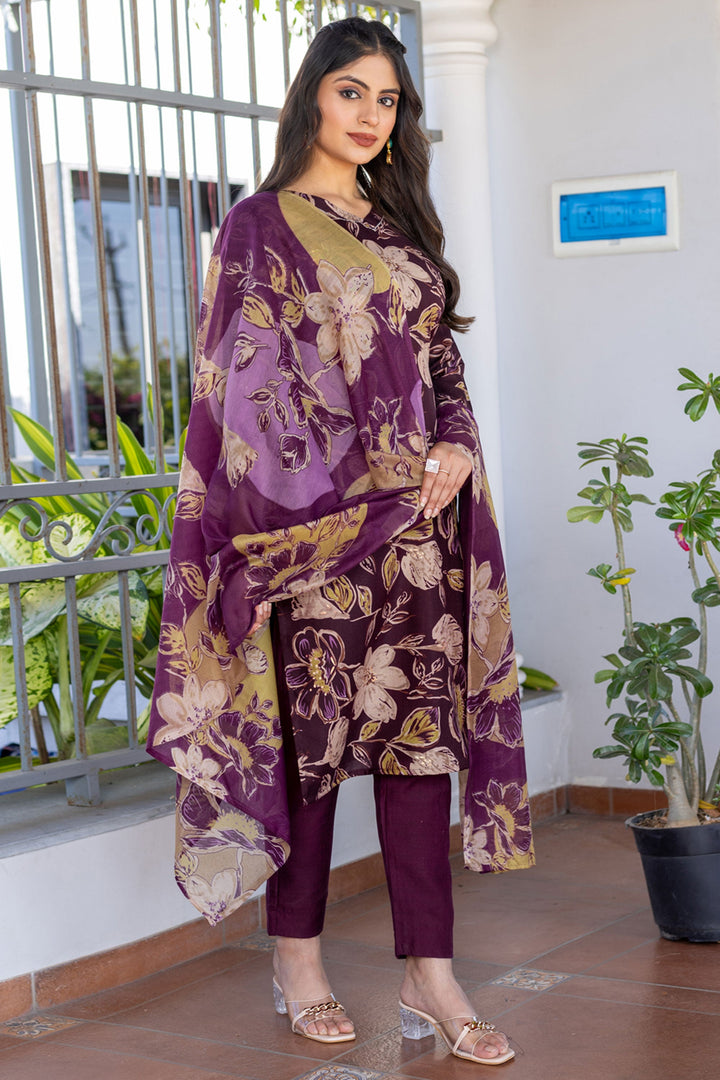 Exclusive Dark Green Color Readymade Salwar Suit In Cotton Fabric