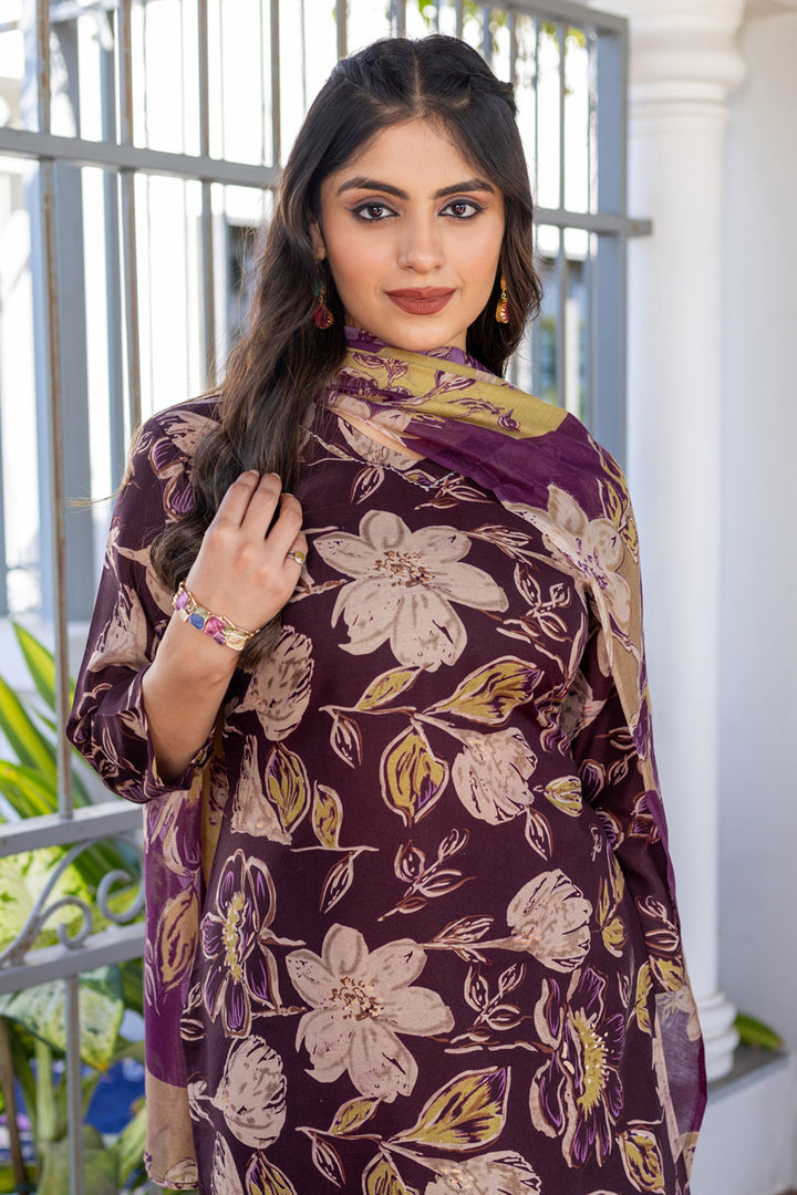 Exclusive Dark Green Color Readymade Salwar Suit In Cotton Fabric