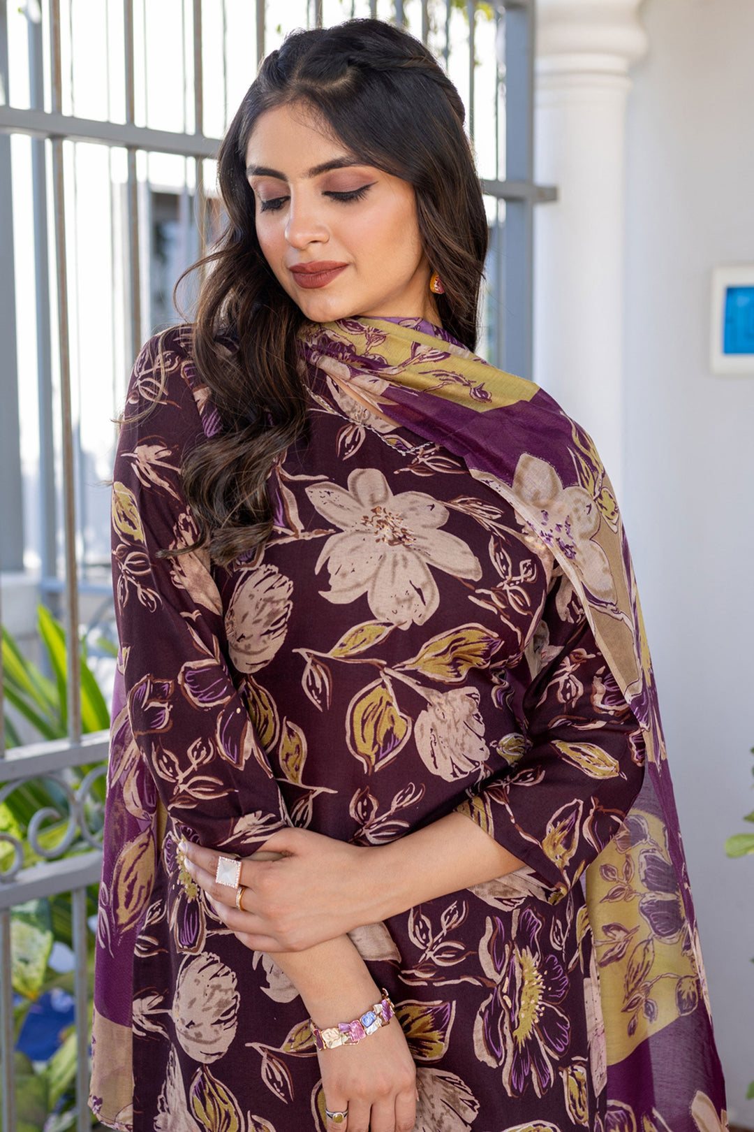 Exclusive Dark Green Color Readymade Salwar Suit In Cotton Fabric