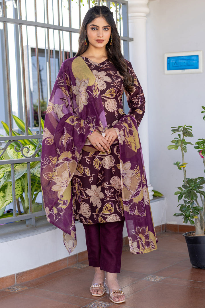 Exclusive Dark Green Color Readymade Salwar Suit In Cotton Fabric