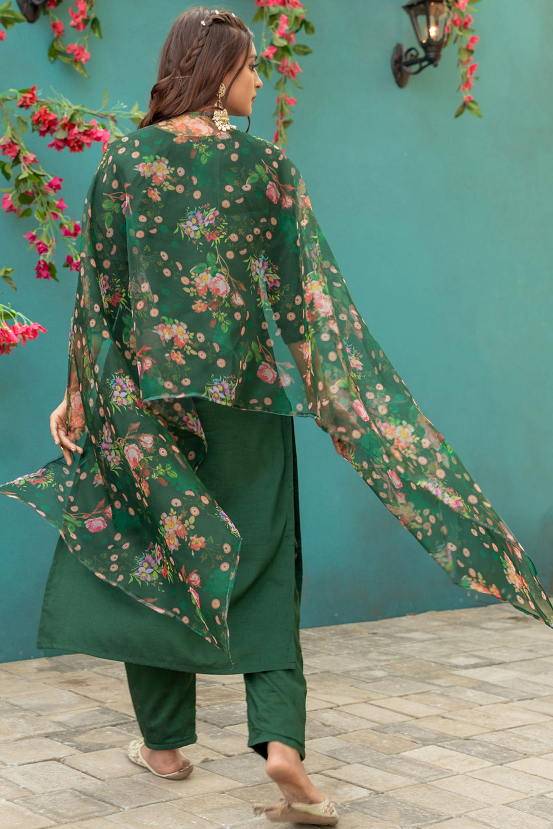 Heavy Silk Fabric Green Color Readymade Salwar Suit | Buy Online India