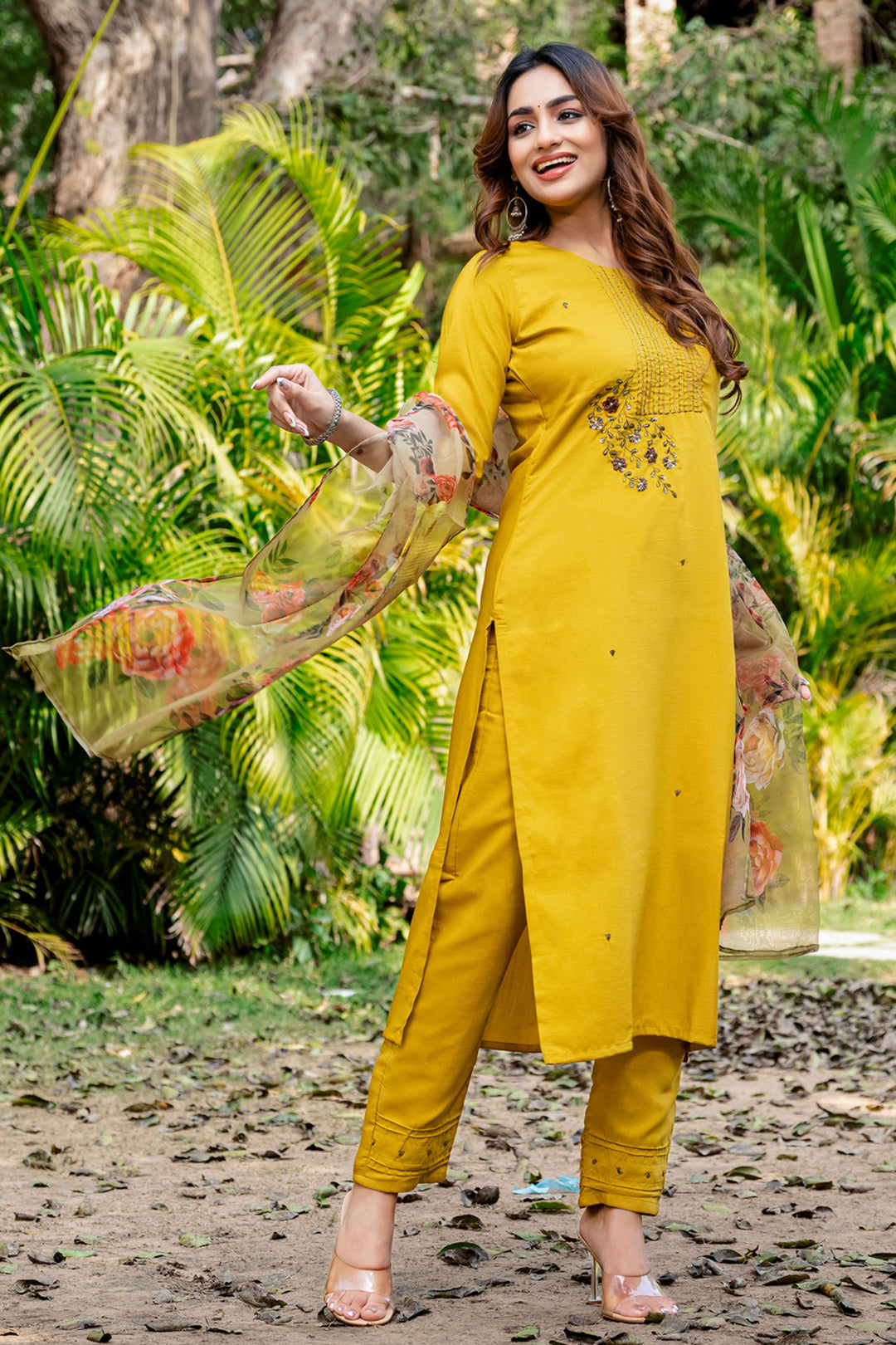 Silk Fabric Yellow Color Amazing Readymade Salwar Suit