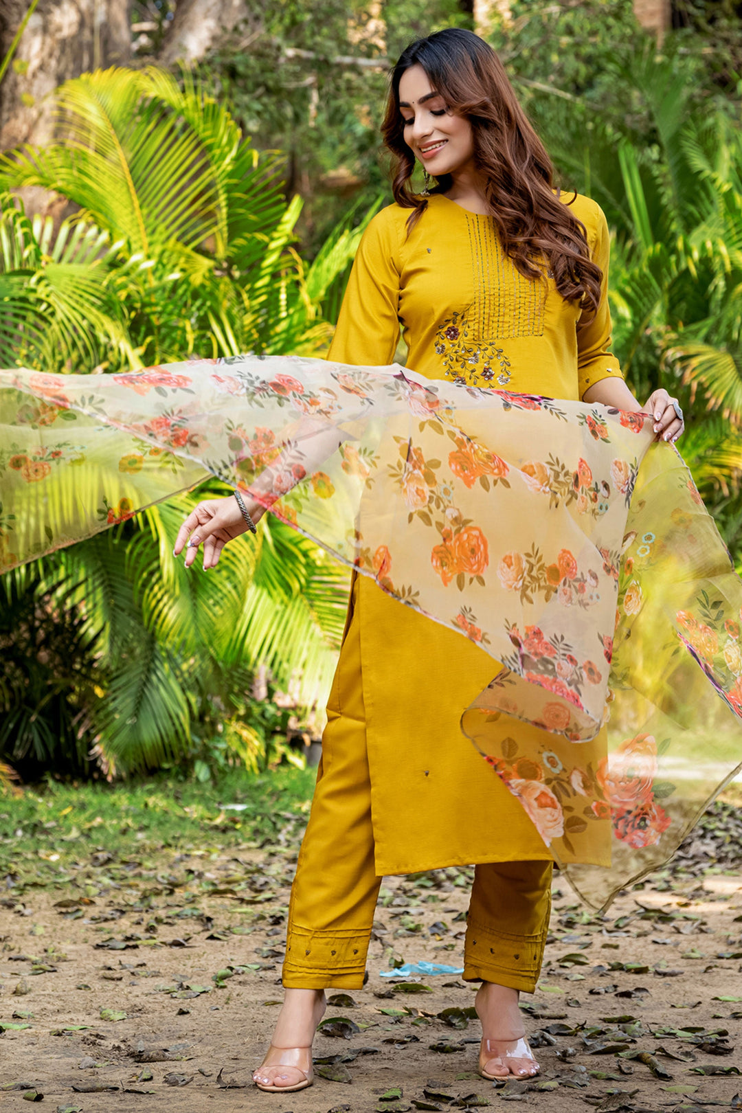 Silk Fabric Yellow Color Amazing Readymade Salwar Suit