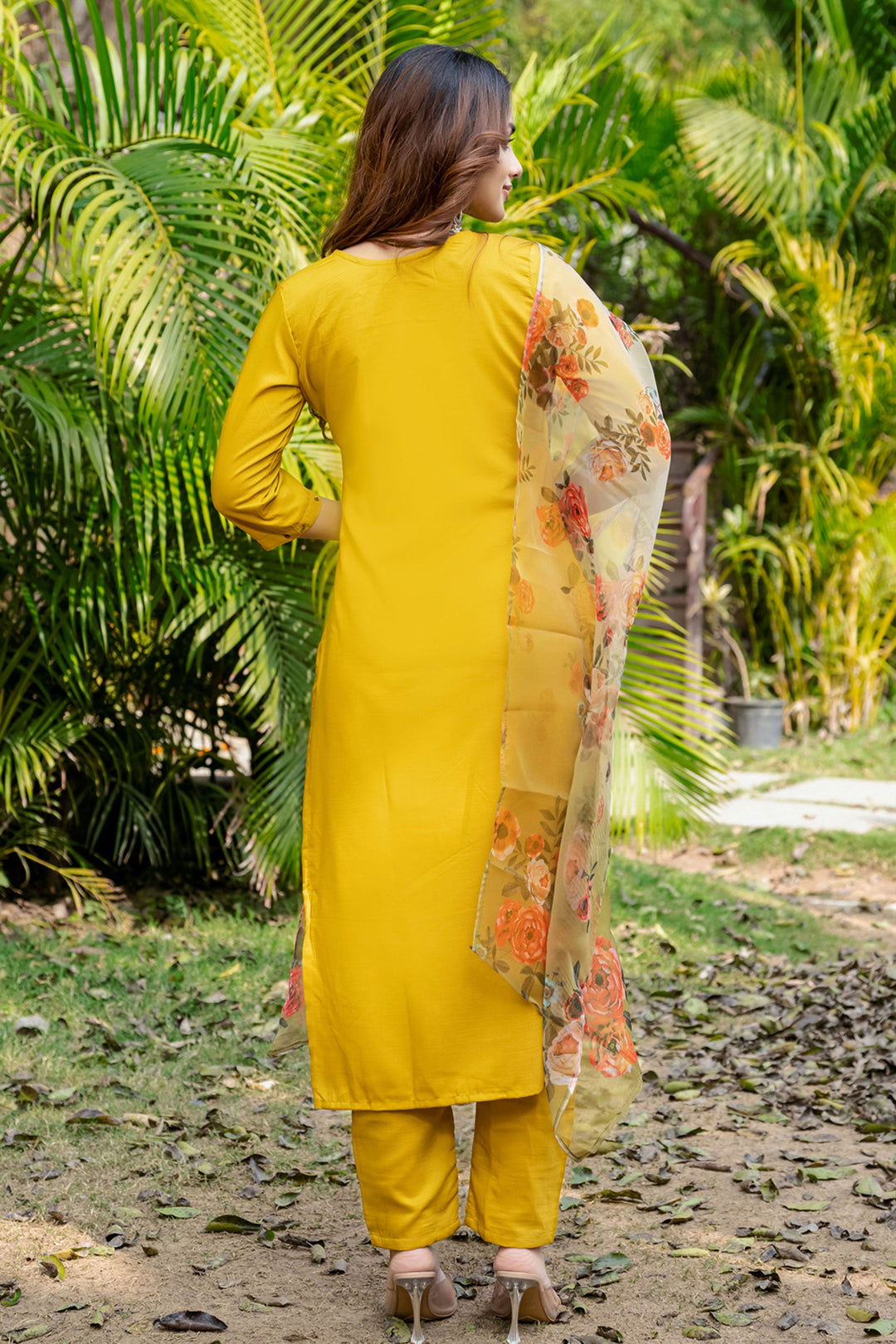 Silk Fabric Yellow Color Amazing Readymade Salwar Suit