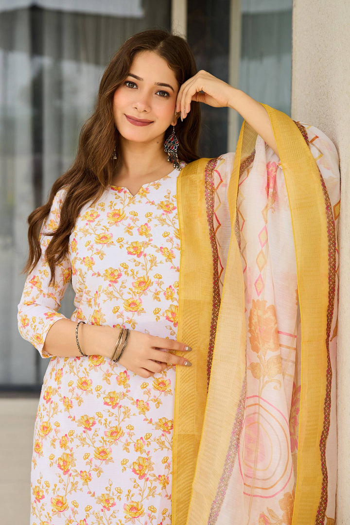 Yellow Festive Wear Art Silk Fabric Printed Readymade Salwar Suit | Buy Online India