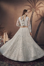 Load image into Gallery viewer, Net Fabric Off White Color Stylish Look Readymade Bridal Lehenga With Sequins Work
