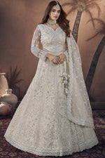 Load image into Gallery viewer, Net Fabric Off White Color Stylish Look Readymade Bridal Lehenga With Sequins Work
