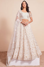 Load image into Gallery viewer, Net Fabric Captivating Off White Color Embroidered Lehenga
