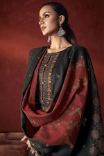 Load image into Gallery viewer, Embroidered Black Color Fabulous Salwar Suit In Viscose Fabric
