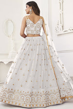 Load image into Gallery viewer, Sequins Embroidered Net Fabric White Color Beautiful Lehenga
