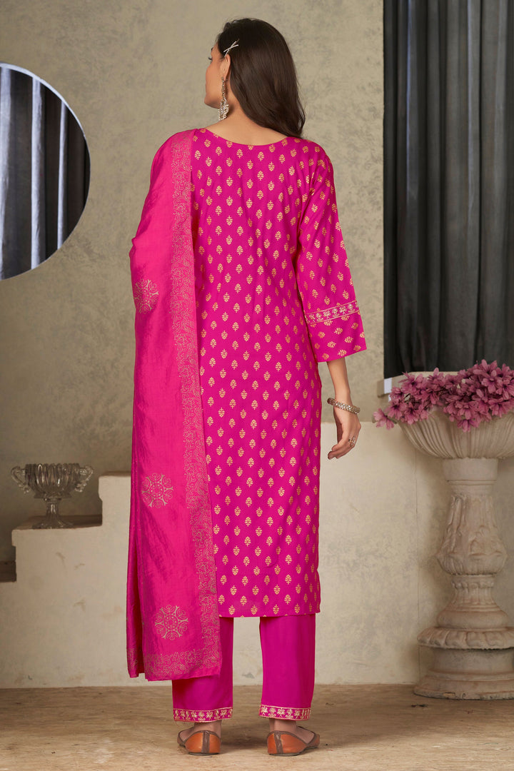 Rani Color Fantastic Rayon Fabric Readymade Salwar Suit In Festival Wear