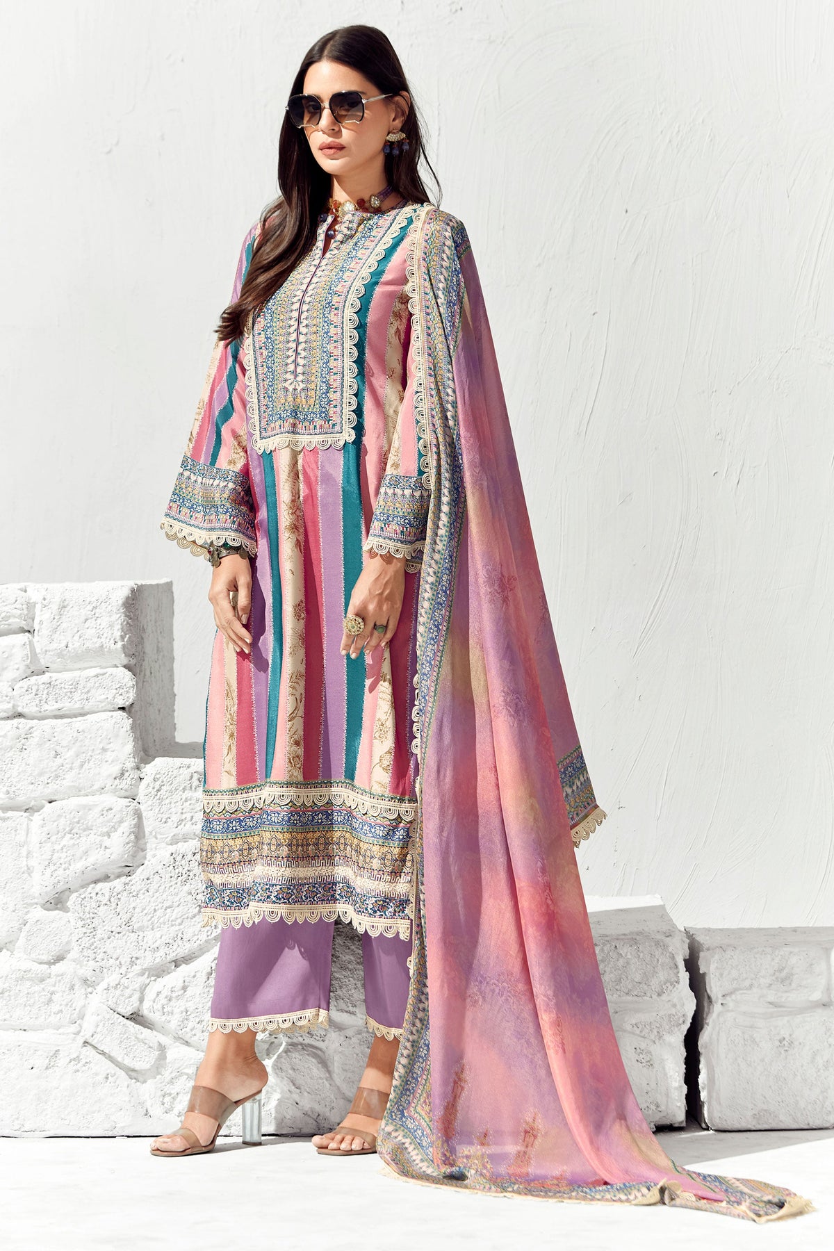 Creative Cotton Printed Salwar Suit In Multi Color