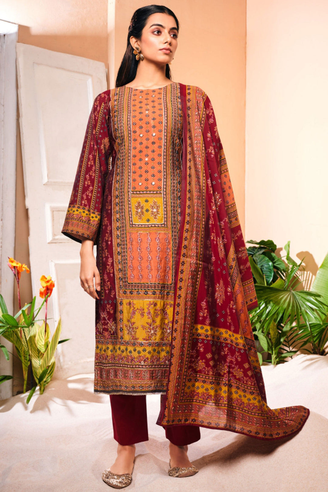 Maroon Color Viscose Fabric Casual Tempting Salwar Suit | Buy Online India