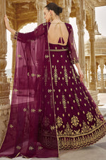Load image into Gallery viewer, Radiant Purple Color Net Fabric Wedding Wear Anarkali Suit
