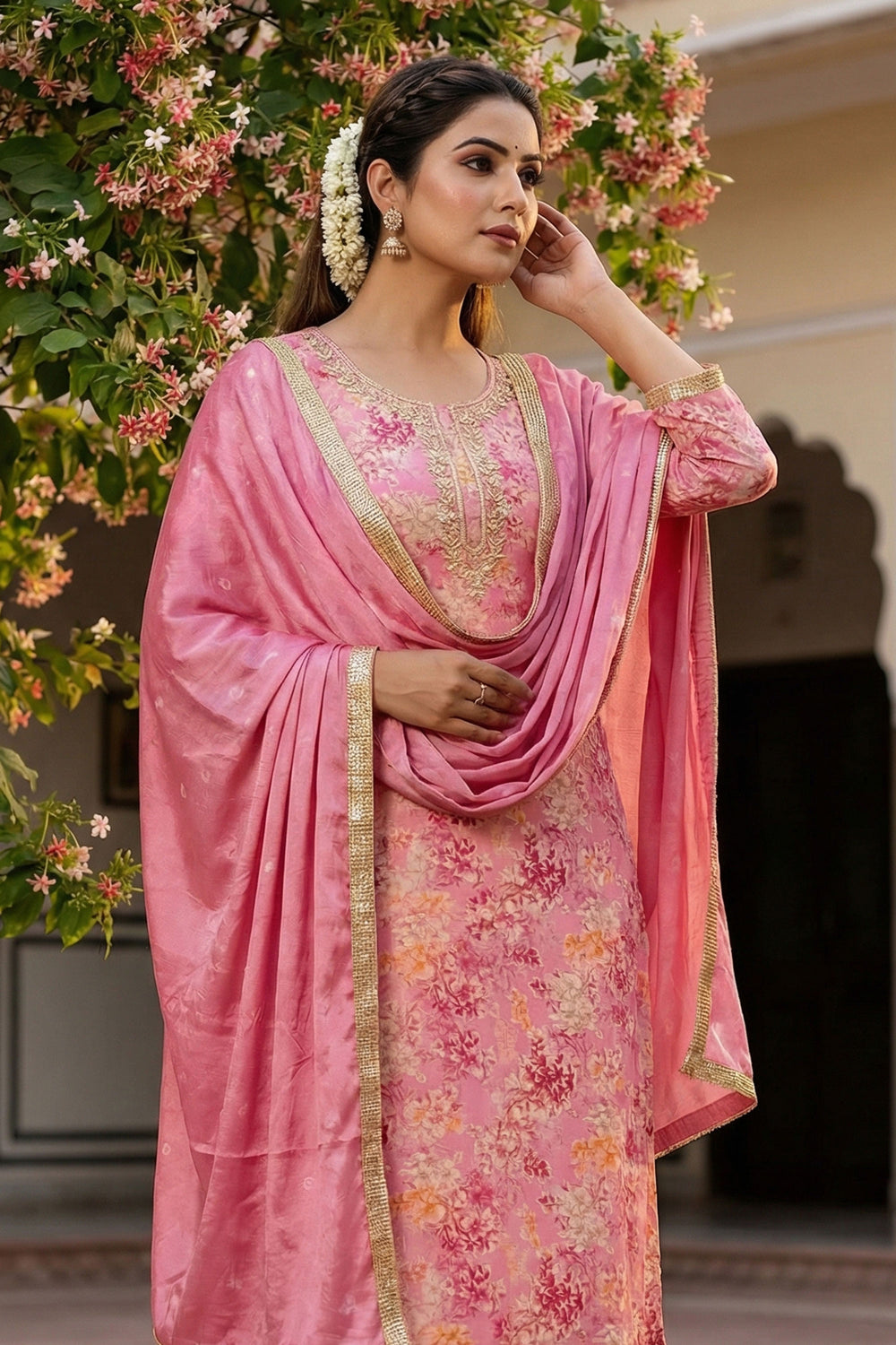 Pink Color Fancy Fabric Glorious Printed Salwar Suit | Buy Online India