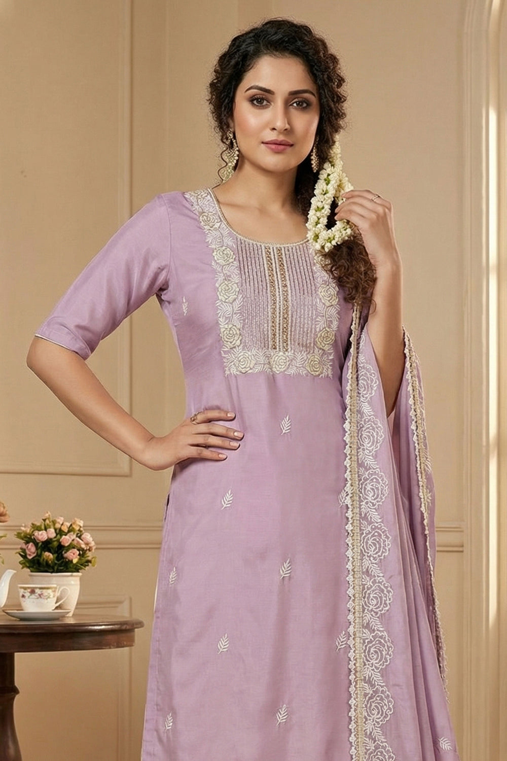 Cotton Fabric Captivating Pink Color Straight Cut Salwar Suits | Buy Online India