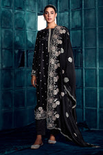 Load image into Gallery viewer, Art Silk Fabric Party Style Beatific Embroidered Salwar Suit In Black Color
