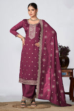 Load image into Gallery viewer, Tempting Fancy Fabric Pink Color Festive Wear Palazzo Suit
