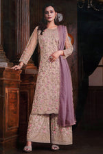 Load image into Gallery viewer, Net Fabric Pink Color Supreme Embroidered Palazzo Suit
