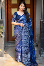 Load image into Gallery viewer, Delicate Navy Blue Color Bandhani Style Printed Art Silk Saree
