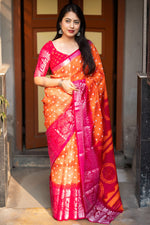 Load image into Gallery viewer, Orange Color Glamorous Bandhani Style Printed Art Silk Saree
