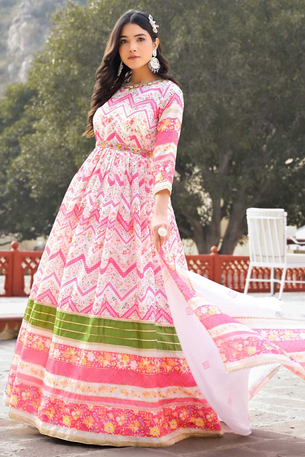 Classic Multi Color Readymade Anarkali Suit For Festival